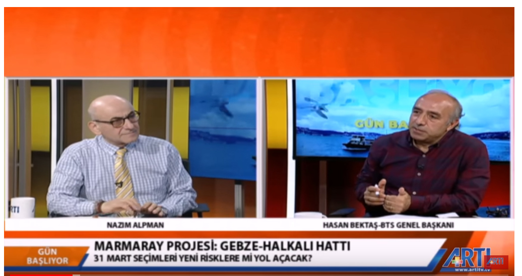 Genel Başkanımız Hasan BEKTAŞ, ARTI TV'de Marmaray Açılışını Değerlendirdi.
