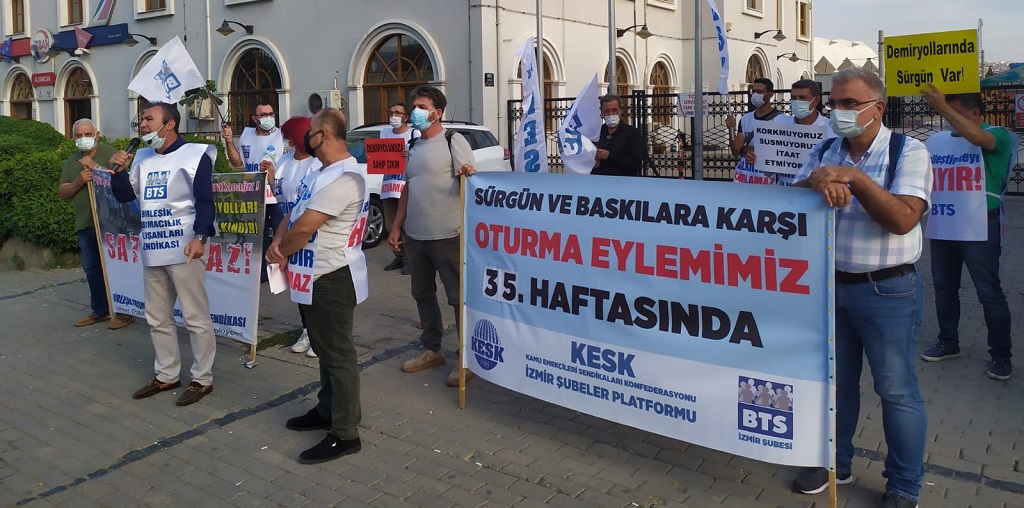 İzmir Şubemizden 35.Haftasında Sürgünlere ve Baskılara Karşı Basın Açıklaması ve Oturma Eylemi