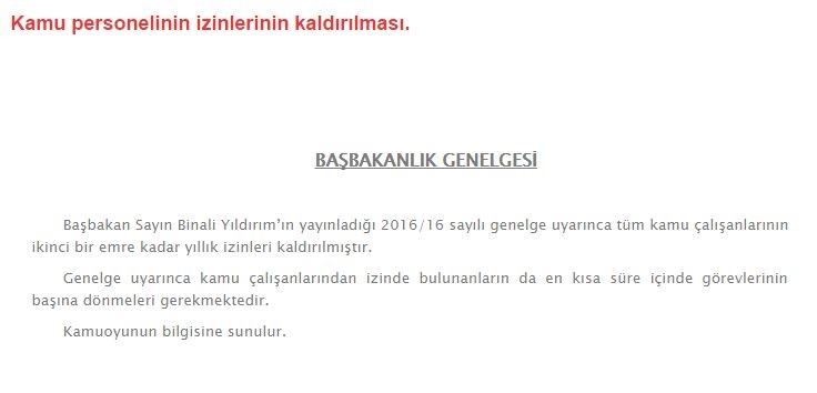 Ersin Albuz; 2016/16 sayılı Başbakanlık Genelgesine Dair